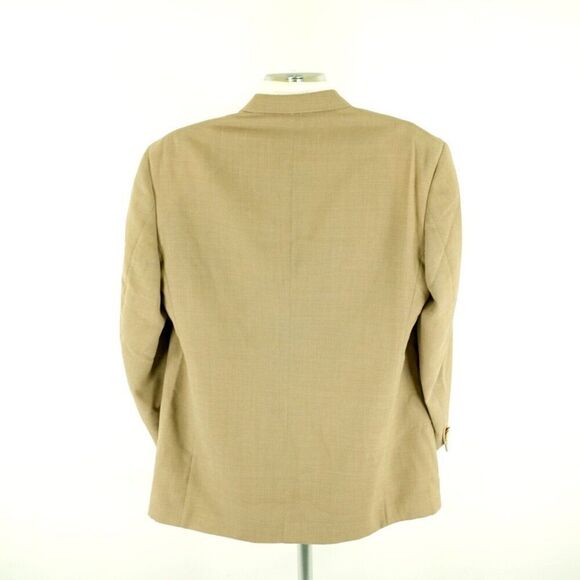Jack Nicklaus Tournament Tan‎ Basket Weave Wool Tan 2 Gold Button Blazer 44L - Picture 7 of 13
